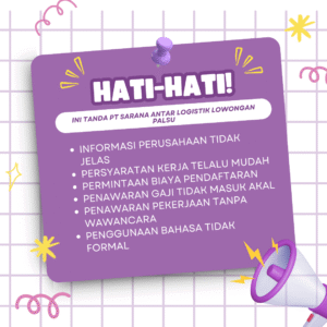 PT Sarana Antar Logistik Lowongan Palsu